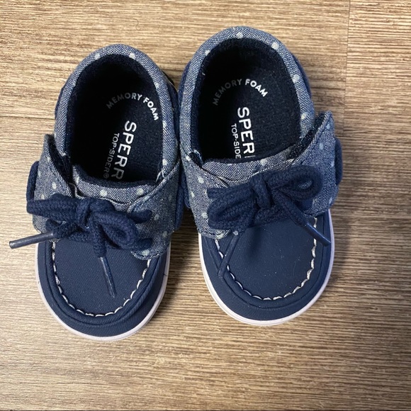 Sperry Intrepid Crib Jr Denim Baby Girls Shoes - Picture 2 of 5